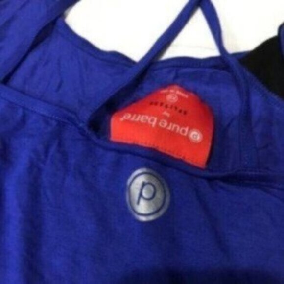 Pure Barre Women's Black & Blue Strappy Set Tank Top Size XS Bundle of 2 - Picture 3 of 8